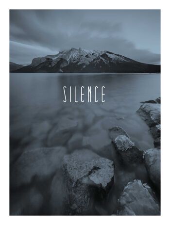 Papier Peint - Word Lake Silence Acier - Dimensions : 30 x 40 cm 1