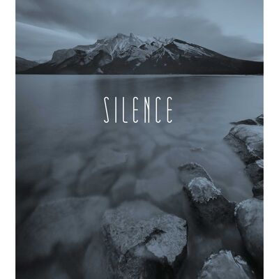 Wandbild - Word Lake Silence Steel  - Größe: 30 x 40 cm