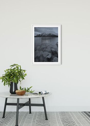 Papier Peint - Word Lake Silence Acier - Dimensions : 30 x 40 cm 2