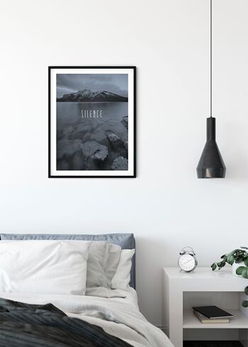 Papier Peint - Word Lake Silence Acier - Dimensions : 30 x 40 cm 3