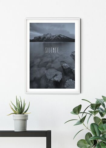 Papier Peint - Word Lake Silence Acier - Dimensions : 30 x 40 cm 6