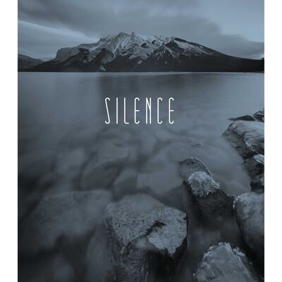 Papier Peint - Word Lake Silence Steel - Taille: 40 x 50 cm