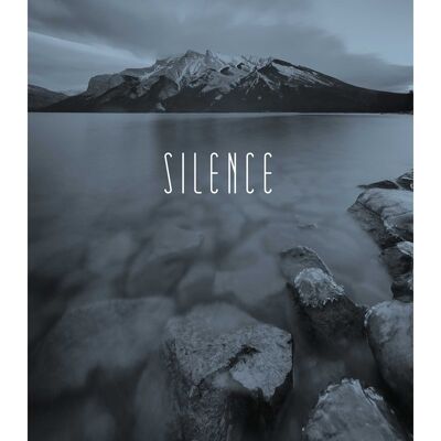 Mural - Word Lake Silence Steel - Size: 40 x 50 cm