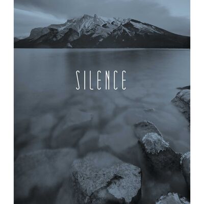 Wandbild - Word Lake Silence Steel  - Größe: 50 x 70 cm