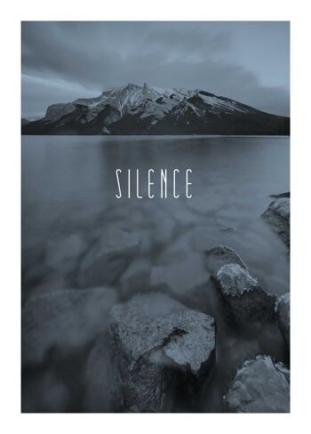 Papier peint - Word Lake Silence Steel - Dimensions : 50 x 70 cm 1
