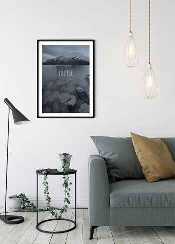 Papier peint - Word Lake Silence Steel - Dimensions : 50 x 70 cm 5