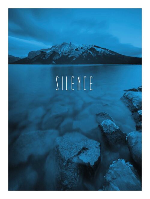 Buy wholesale Mural - Word Lake Silence Blue - Size: 30 x 40 cm