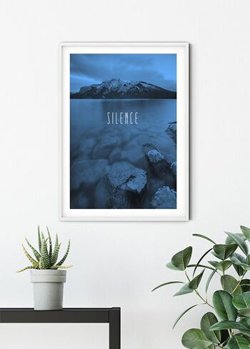 Papier Peint - Mot Lac Silence Bleu - Dimensions : 30 x 40 cm 6