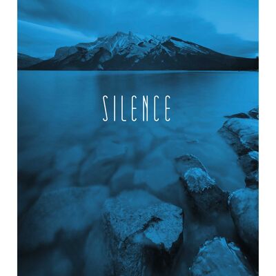 Mural - Word Lake Silence Blue - Size: 40 x 50 cm