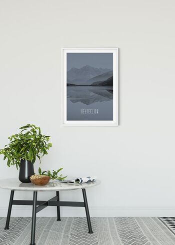 Papier Peint - Word Lake Reflet Acier - Dimensions : 50 x 70 cm 2