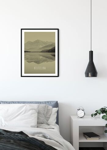 Papier Peint - Word Lake Reflet Sable - Dimensions : 50 x 70 cm 3