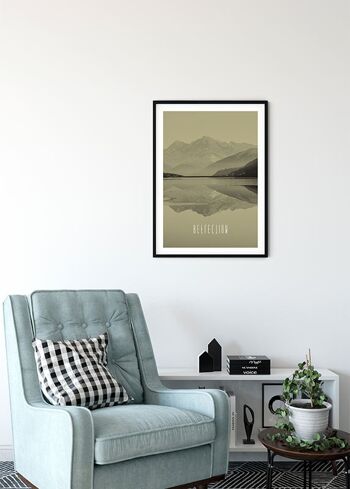 Papier Peint - Word Lake Reflet Sable - Dimensions : 50 x 70 cm 4