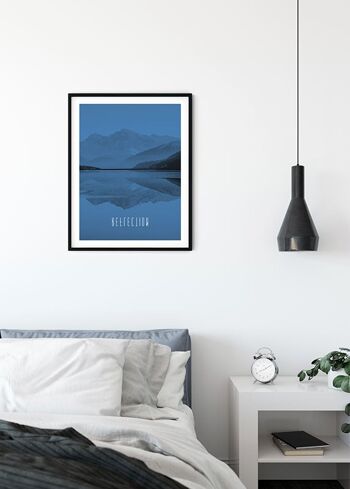 Papier Peint - Word Lake Reflet Bleu - Dimensions : 30 x 40 cm 3