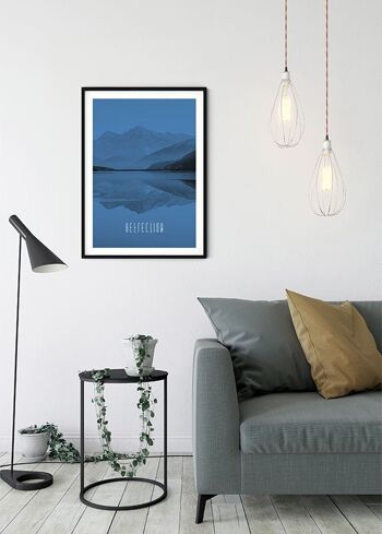 Papier Peint - Word Lake Reflet Bleu - Dimensions : 30 x 40 cm 5