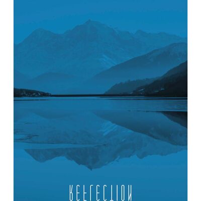 Murale - Word Lake Reflection Blue - Dimensioni: 50 x 70 cm