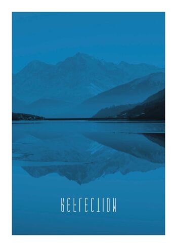 Papier peint - Word Lake Reflet Blue - Dimensions : 50 x 70 cm 1