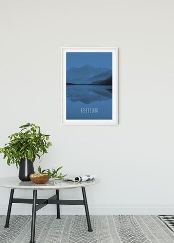 Papier peint - Word Lake Reflet Blue - Dimensions : 50 x 70 cm 2