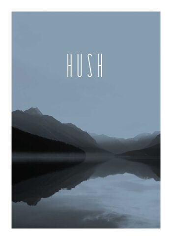 Papier peint - Word Lake Hush Steel - Dimensions : 50 x 70 cm 1