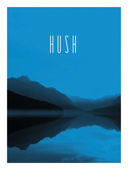 Wandbild - Word Lake Hush Blue  - Größe: 30 x 40 cm