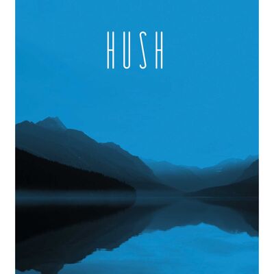 Mural - Word Lake Hush Blue - Size: 30 x 40 cm