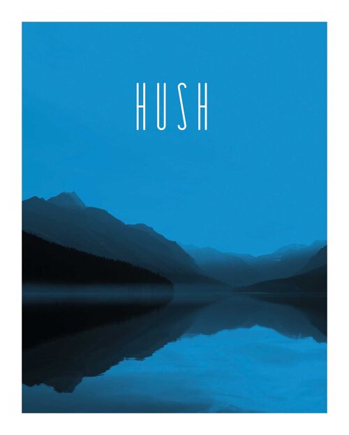 Wandbild - Word Lake Hush Blue  - Größe: 40 x 50 cm