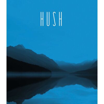 Mural - Word Lake Hush Blue - Size: 40 x 50 cm
