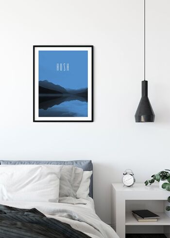 Papier peint - Word Lake Hush Blue - Dimensions : 50 x 70 cm 3