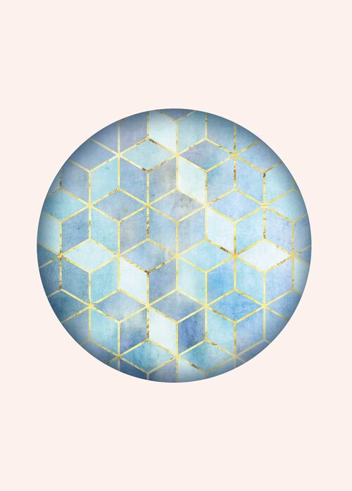 Wandbild - Mosaik Circle Azzuro - Größe: 50 x 70 cm