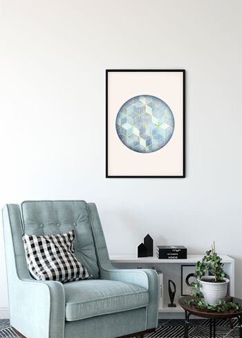 Murale - Mosaïque Cercle Azzurro - Taille: 50 x 70 cm 4