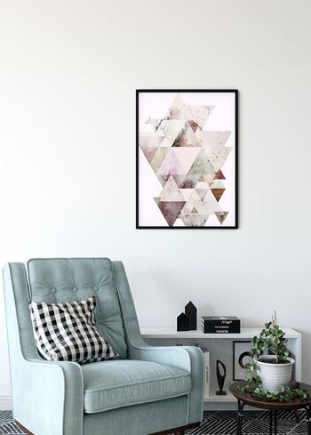 Papier Peint - Triangles Rouges - Format : 30 x 40 cm 4