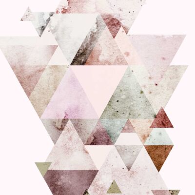 Papier Peint - Triangles Rouges - Format : 40 x 50 cm