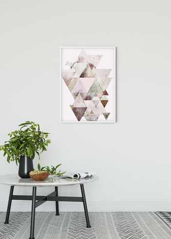 Papier Peint - Triangles Rouges - Dimensions : 50 x 70 cm 2