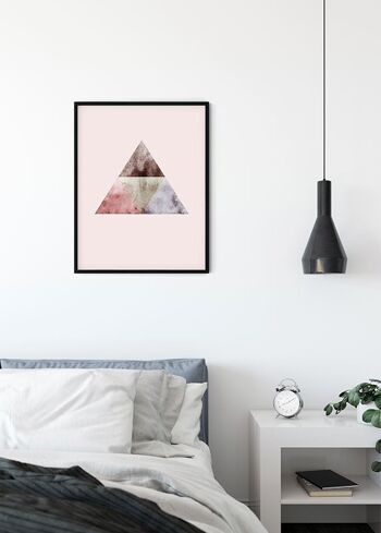 Papier Peint - Triangles Haut Rouge - Dimensions : 40 x 50 cm 3