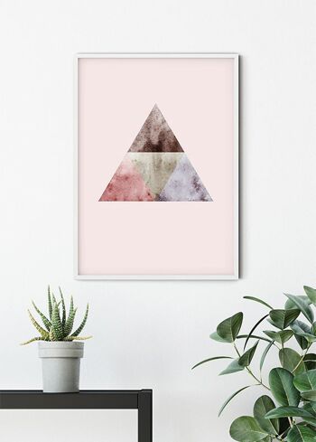 Papier Peint - Triangles Haut Rouge - Dimensions : 40 x 50 cm 6