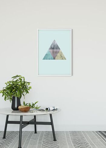 Papier Peint - Triangles Haut Bleu - Dimensions : 30 x 40 cm 2