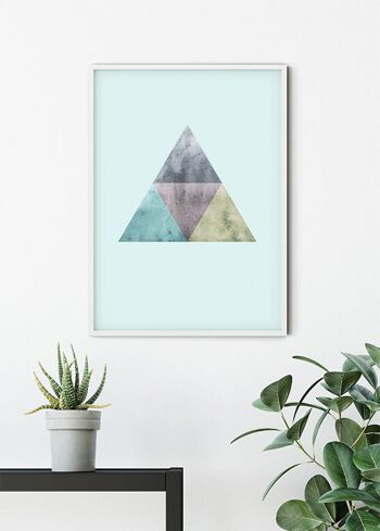 Papier Peint - Triangles Haut Bleu - Dimensions : 30 x 40 cm 6