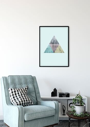 Papier Peint - Triangles Haut Bleu - Dimensions : 40 x 50 cm 4