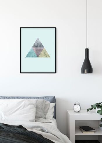 Papier Peint - Triangles Haut Bleu - Dimensions : 50 x 70 cm 3