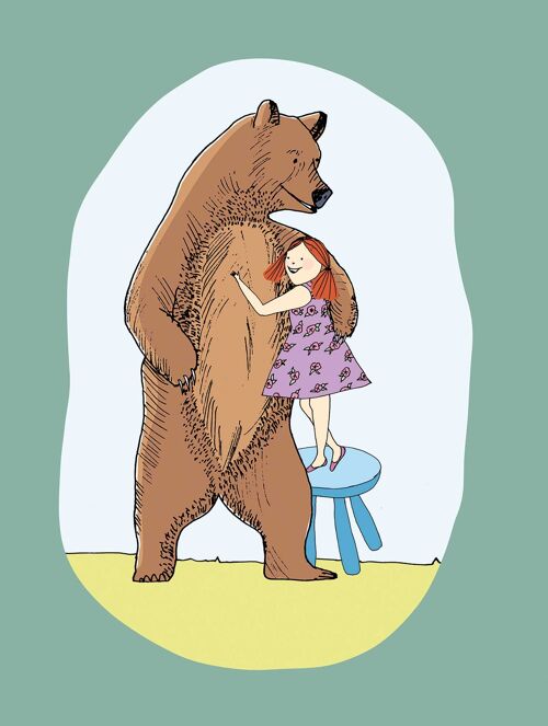 Wandbild - Lili and Bear - Größe: 30 x 40 cm