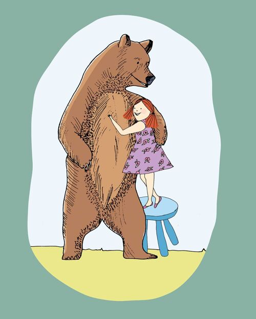 Wandbild - Lili and Bear - Größe: 40 x 50 cm