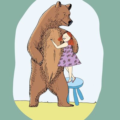 Mural - Lili and Bear - Size: 40 x 50 cm