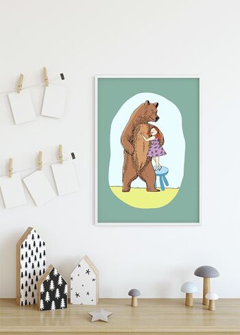 Murale - Lili et Ours - Dimensions : 50 x 70 cm 6