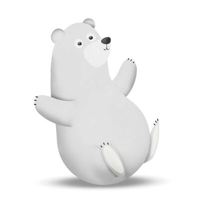 Murale - Simpatico animale orso polare - Dimensioni: 40 x 50 cm