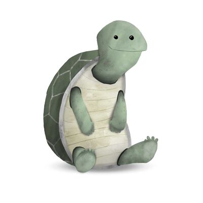 Wandbild - Cute Animal Turtle - Größe: 40 x 50 cm