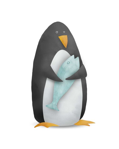 Wandbild - Cute Animal Penguin - Größe: 40 x 50 cm