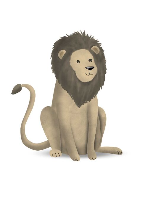 Wandbild - Cute Animal Lion - Größe: 30 x 40 cm