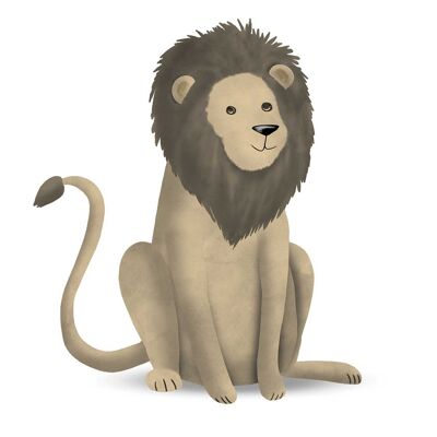 Mural - Cute Animal Lion - Size: 30 x 40 cm