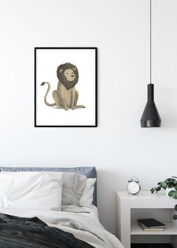 Papier Peint - Lion Animal Mignon - Dimensions : 30 x 40 cm 3