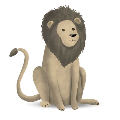 Wandbild - Cute Animal Lion - Größe: 50 x 70 cm