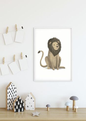 Papier Peint - Lion Animal Mignon - Dimensions : 50 x 70 cm 6